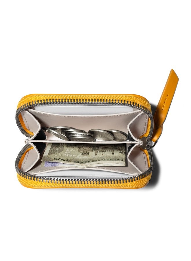 DailyObjects Chrome Yellow Zipper Slim Card & Coin Wallet | Made with Vegan Leather Material | Carefully Handcrafted | Coin Pocket - Image 3